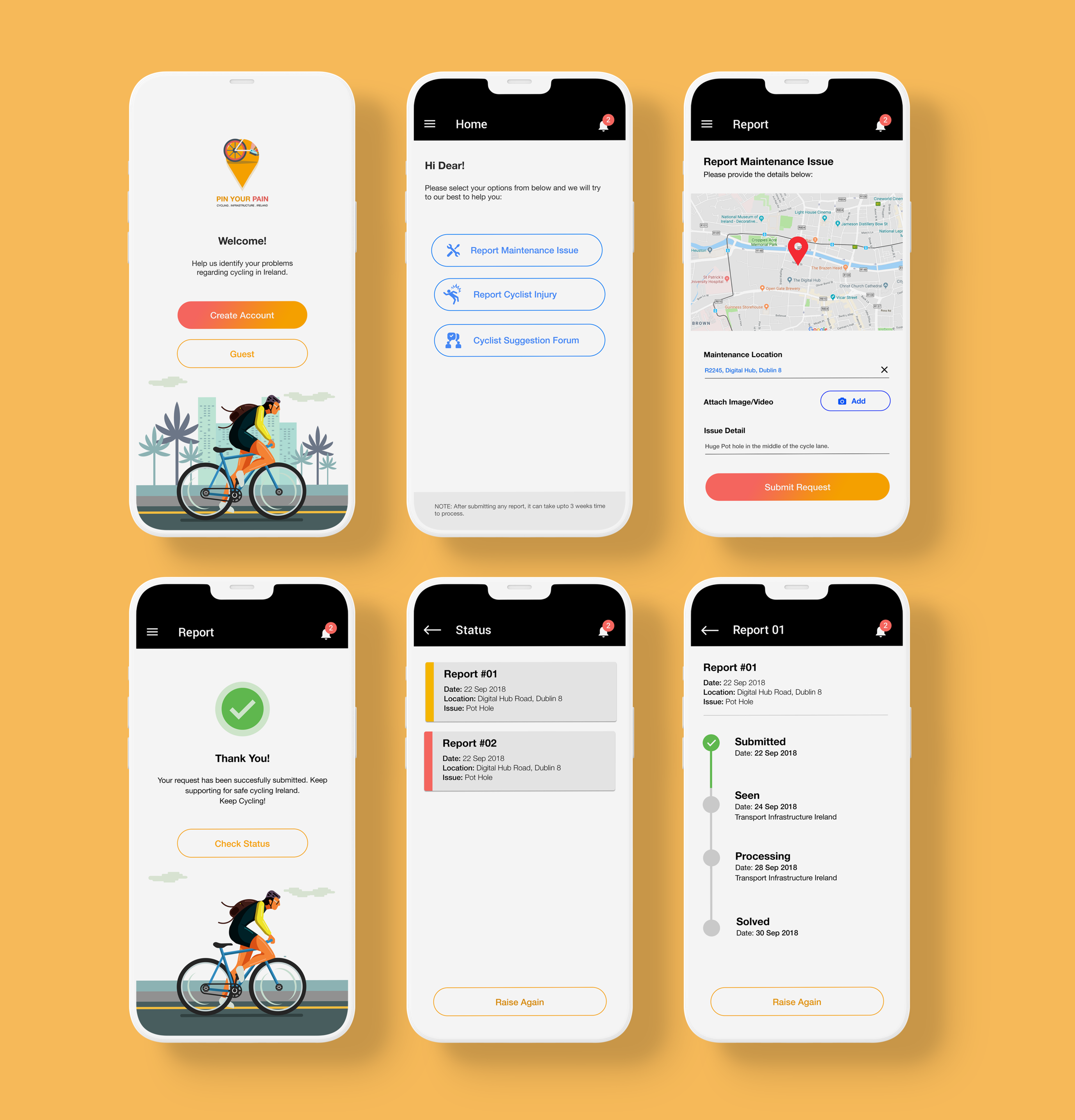 UI screens for the geotagging mobile application